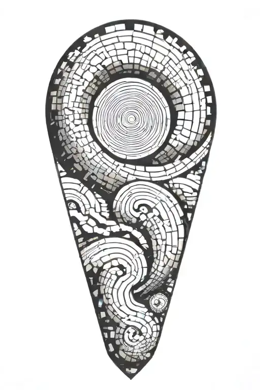 myth of sisyphus , with fibonacci's spiral on the rock, showing the spiral more  tattoo design idea