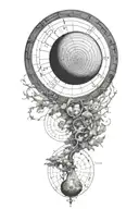 sisyphus myth and fibonacci sequence combined together tattoo design idea