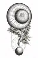 sisyphus myth and fibonacci sequence combined together tattoo design idea