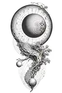 sisyphus myth and fibonacci sequence combined together tattoo design idea