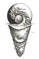 fibonacci graph merging with myth of sisyphus tattoo design idea