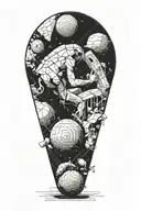 sissyphus pushing the boulder, with fibonacci's sequence  in the boulder tattoo design idea