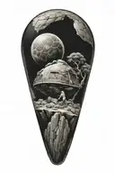 sissyphus pushing the boulder, with fibonacci's sequence  in the boulder tattoo design idea