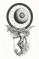 sisyphus myth and fibonacci sequence combined together tattoo design idea