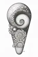 fibonacci spiral galaxy filled with stars tattoo design idea