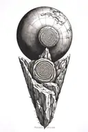  fibonacci graph forming the shape of sisyphus boulder  tattoo design idea