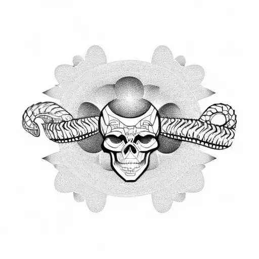 skeleton snake tattoo design idea