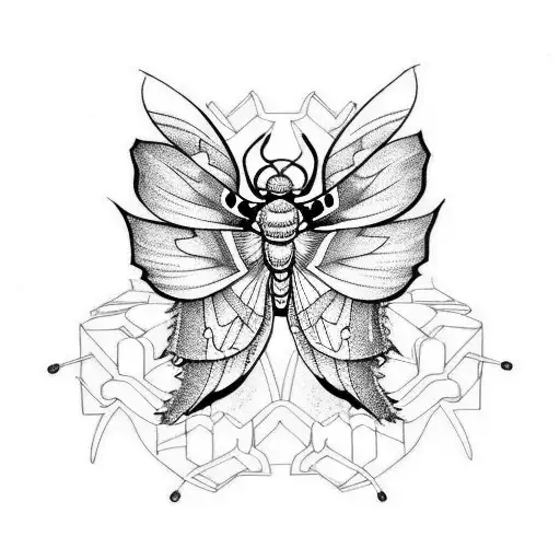 death moth tattoo design idea