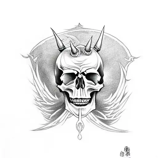 Skull, Satan, Nether, Devil tattoo design idea