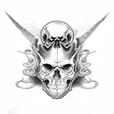 Skull, Satan, Nether, Devil tattoo design idea