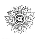 eye with sunflower as iris tattoo design idea
