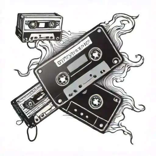 vhs tapes cassettes vinyl tattoo design idea