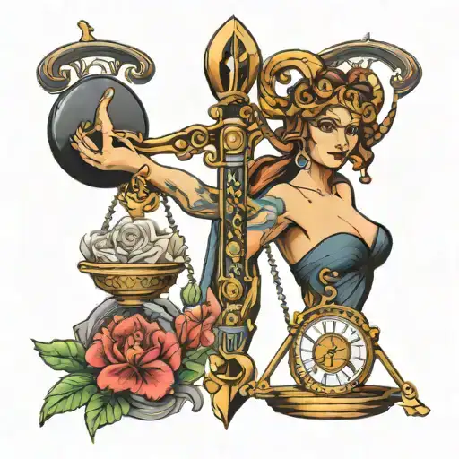 libra with Sagittarius sign tattoo design idea