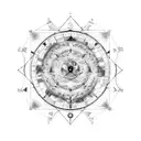 A celestial map with zodiac signs Cancer, Gemini, and Aries as prominent constellations tattoo design idea