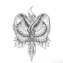 Wing tattoo design idea