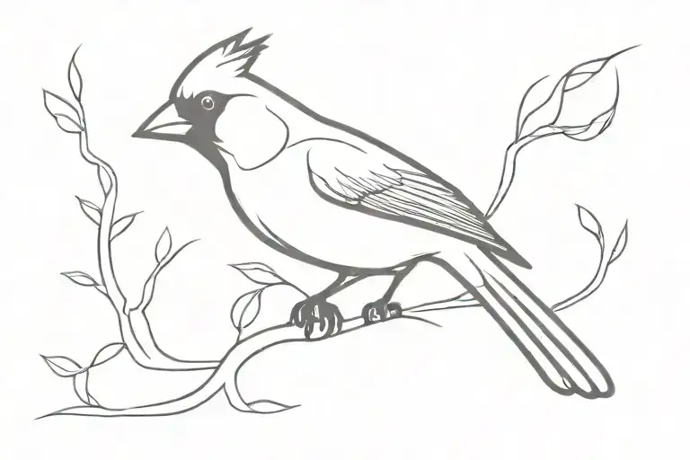 red cardinal bird tattoo design idea