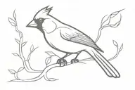red cardinal bird tattoo design idea