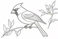 red cardinal bird tattoo design idea