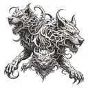 cerberus + hell + demonic tattoo design idea