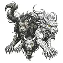 cerberus + hell + demonic tattoo design idea