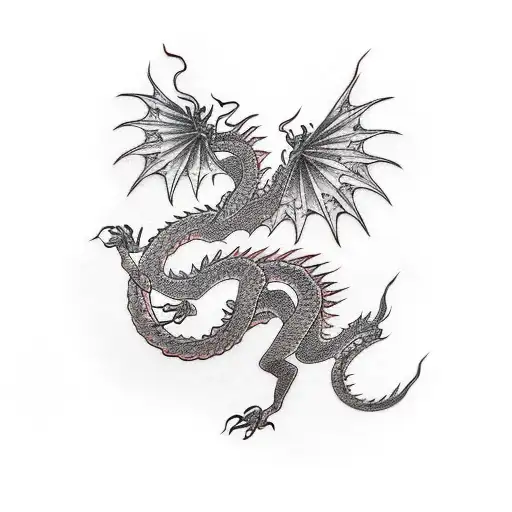 feminine Dragon tattoo design idea