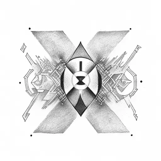 HIV symbol with bisexuality flag tattoo design idea