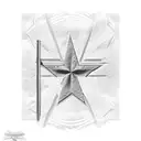 texas flag with Waylon Jennings  tattoo design idea