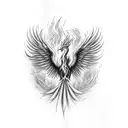  phoenix rising from ashes tattoo design idea