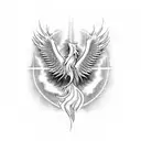  phoenix rising from ashes tattoo design idea