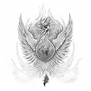  phoenix rising from ashes tattoo design idea