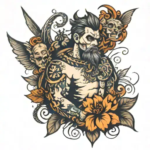 men are brave tattoo design idea