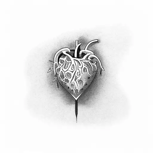 heart with d tattoo design idea