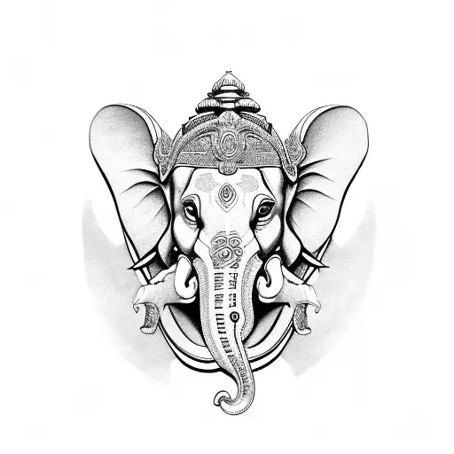 lord ganesha head with lotus drawing - indian spirit animal elephant tattoo  or yoga design vector illustration Stock Vector Image & Art - Alamy