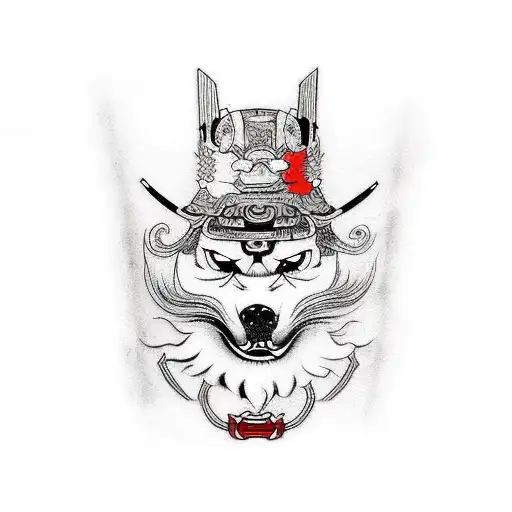 samurai whit fudog tattoo design idea