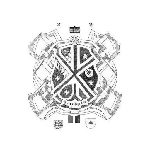 A tattoo featuring the flags of South Korea and Croatia intertwined or overlapping tattoo design idea