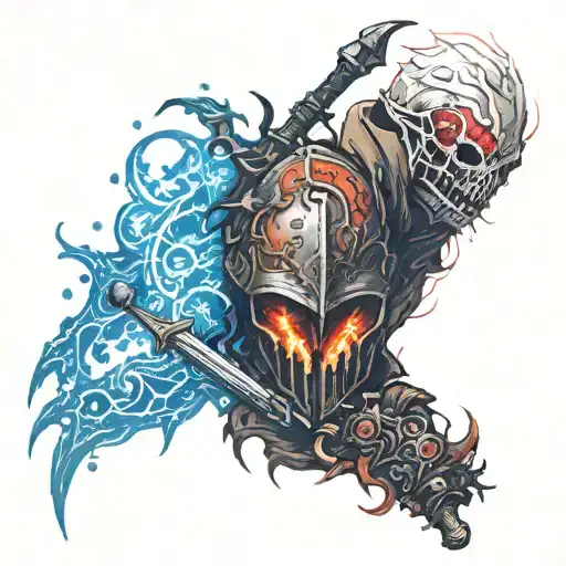 dark souls and Bloodborne tattoo design idea