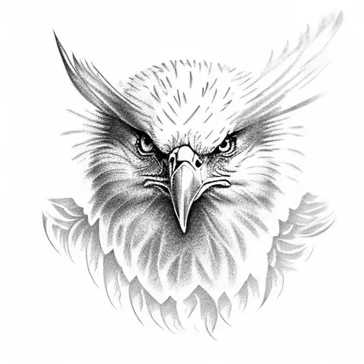 bald eagle feather tattoo design idea