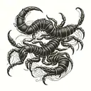 scorpion intertwined and buttetflies tattoo design idea