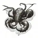 scorpion intertwined and buttetflies tattoo design idea