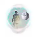 man on. moon tattoo design idea