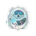 man on. moon tattoo design idea