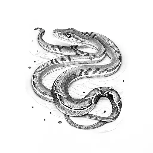 two snakes   tangled in earthed tattoo design idea