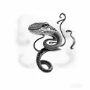 two snakes   tangled in eatchother tattoo design idea