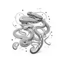 two snakes   tangled in eatchother tattoo design idea