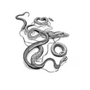 two snakes   tangled in eatchother tattoo design idea