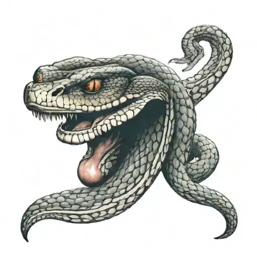 snake eating itself eating disorder awareness symbol tattoo design idea