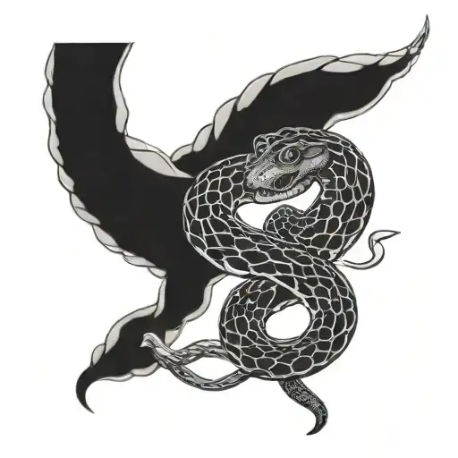 snake eating itself eating disorder awareness symbol tattoo design idea