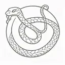 snake eating itself eating disorder awareness symbol tattoo design idea