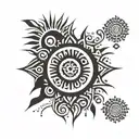 sun dots Hippie tattoo design idea