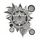sun dots Hippie tattoo design idea